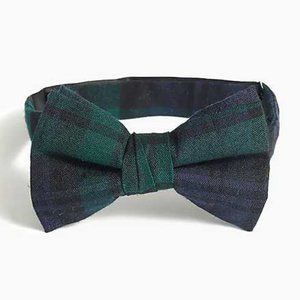 New men's J Crew Factory pre-tied bow tie in black watch plaid